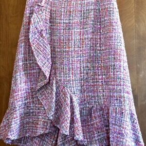 Elegant Pink Tweed Women's Skirt